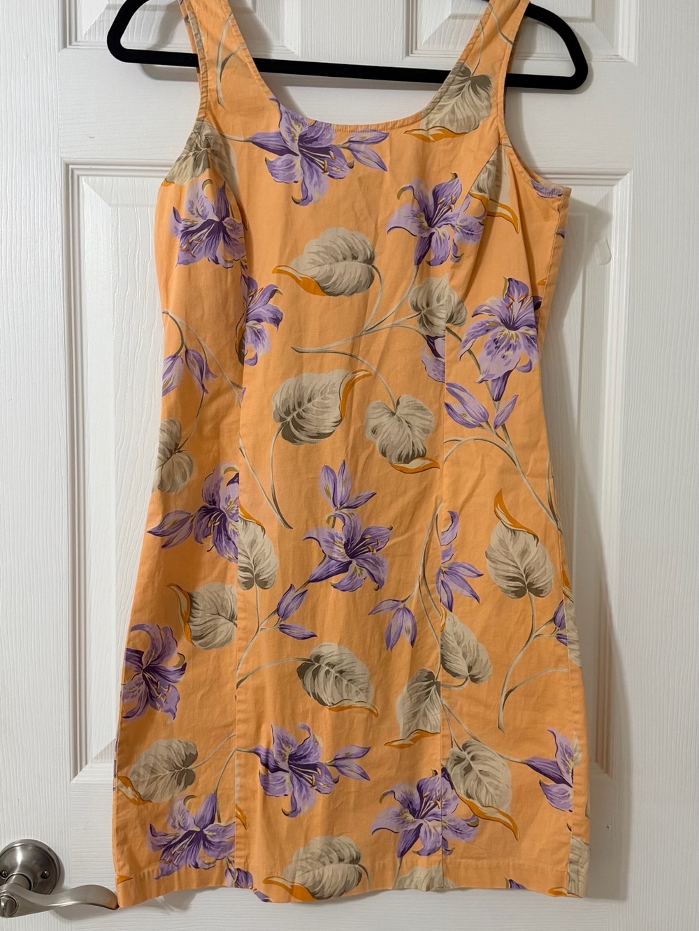 Jones New York Peach Dress with Purple Floral Print
